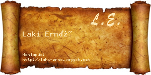 Laki Ernő névjegykártya